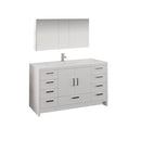 Imperia 60" Free Standing Single Basin Vanity Set with Cabinet, Acrylic Vanity Top, and Medicine Cabinet - image 1