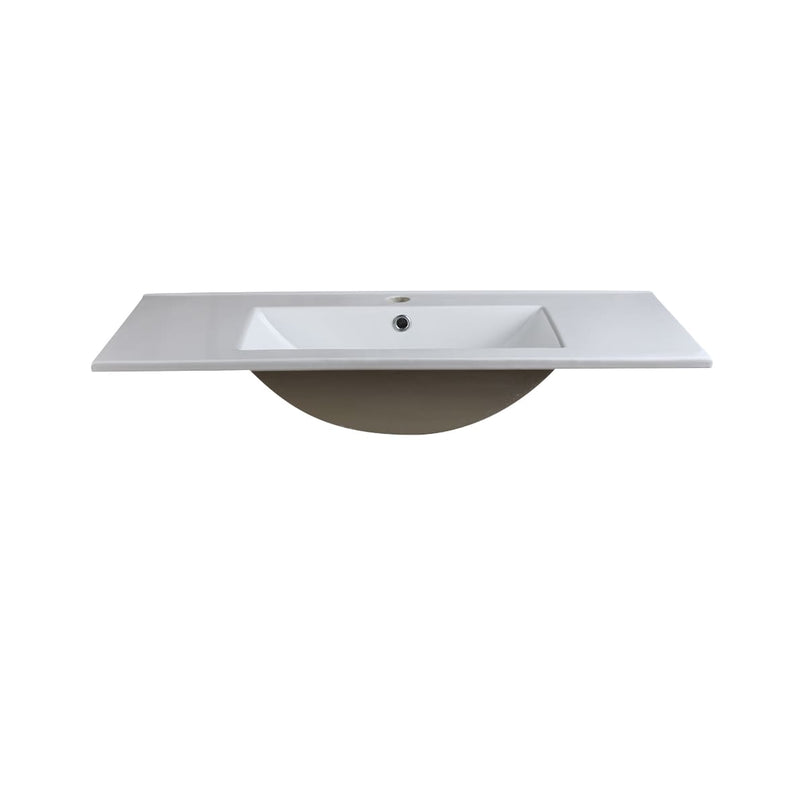 Torino 35-3/4" Ceramic Drop In Vanity Top with an Integrated Sink, Single Faucet Hole, and Overflow - image 4