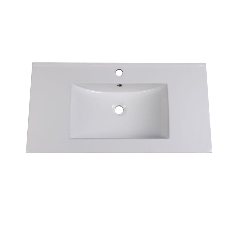Torino 35-3/4" Ceramic Drop In Vanity Top with an Integrated Sink, Single Faucet Hole, and Overflow - image 1