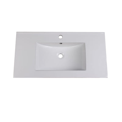 Torino 35-3/4" Ceramic Drop In Vanity Top with an Integrated Sink, Single Faucet Hole, and Overflow - image 1