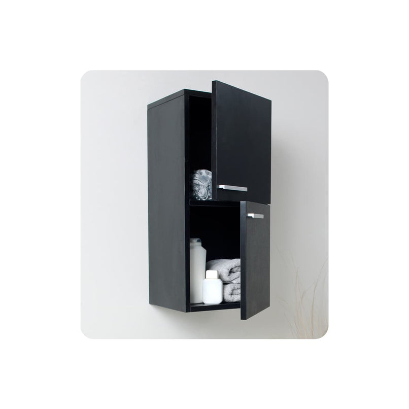 Senza 27" Wall Mounted Bathroom Linen Cabinet with Two Storage Areas - image 2