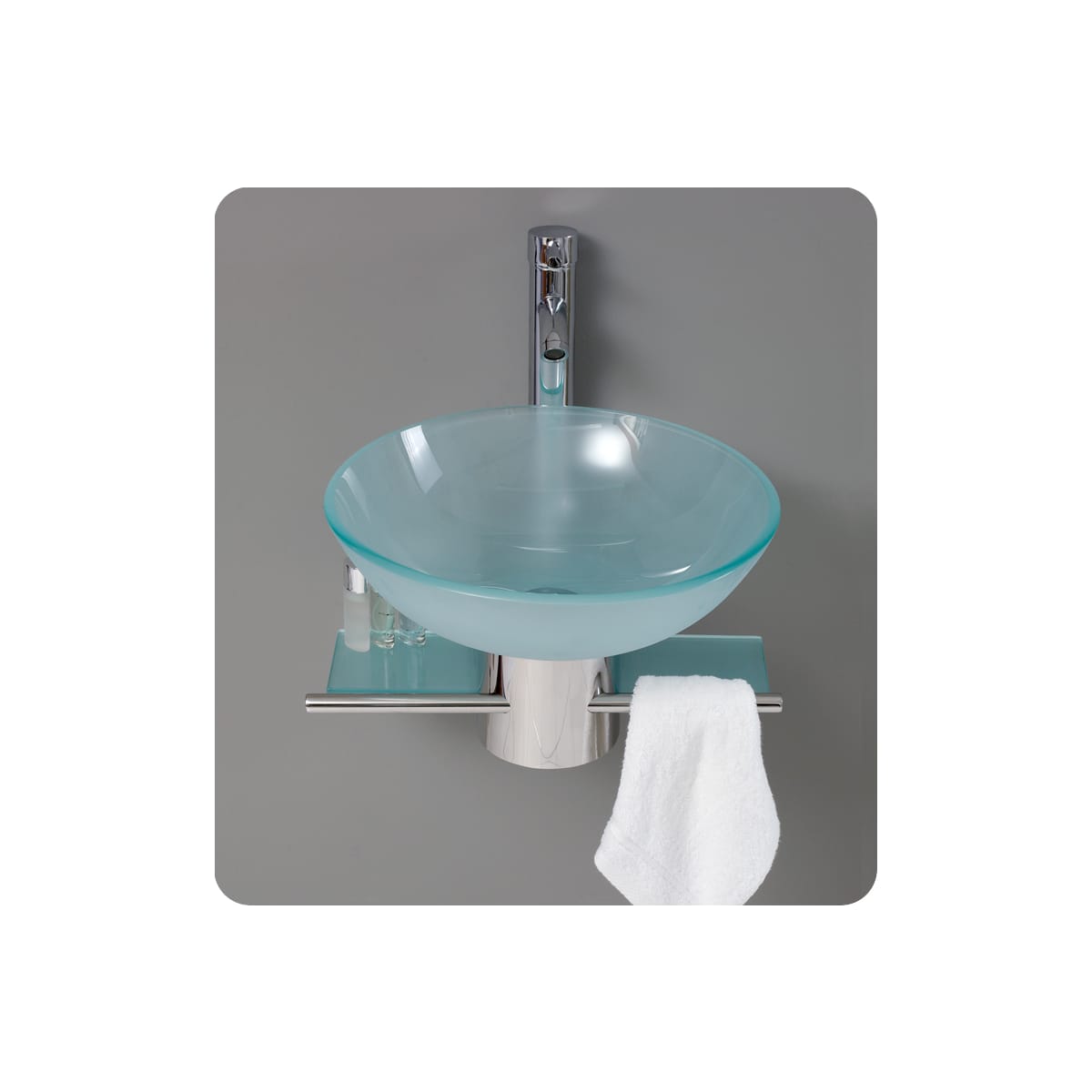 Cristallino 21" Wall Mounted Single Basin Vanity Set with Cabinet