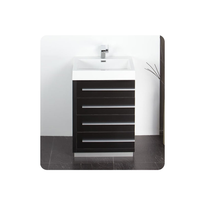 Livello 24" Free Standing Single Basin Vanity Set with Cabinet, Acrylic Vanity Top, and Medicine Cabinet - image 3