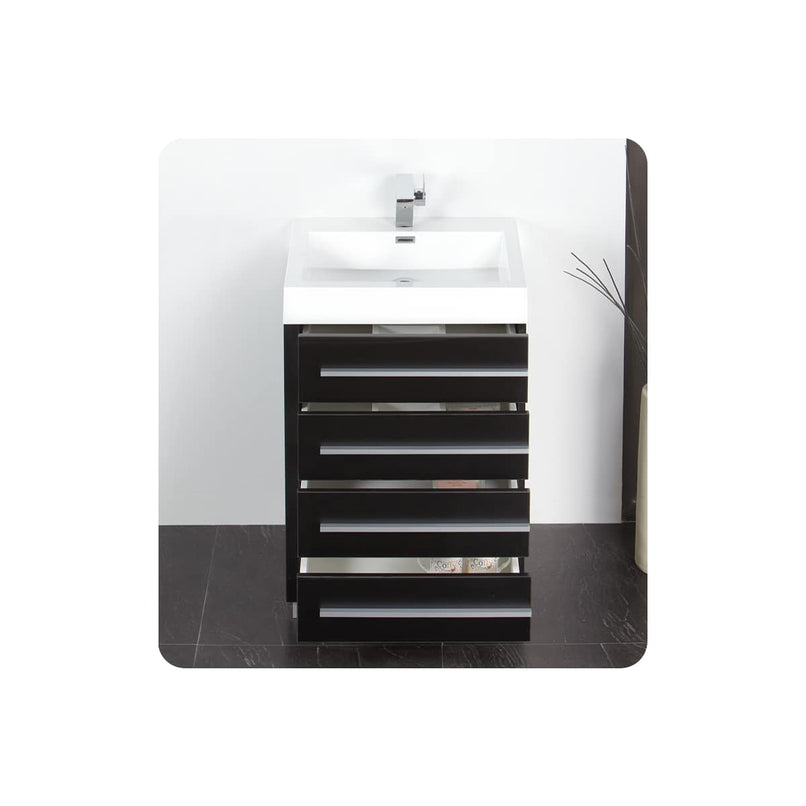 Livello 24" Free Standing Single Basin Vanity Set with Cabinet, Acrylic Vanity Top, and Medicine Cabinet - image 4