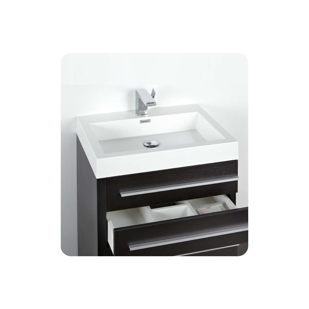 Livello 24" Free Standing Single Basin Vanity Set with Cabinet, Acrylic Vanity Top, and Medicine Cabinet