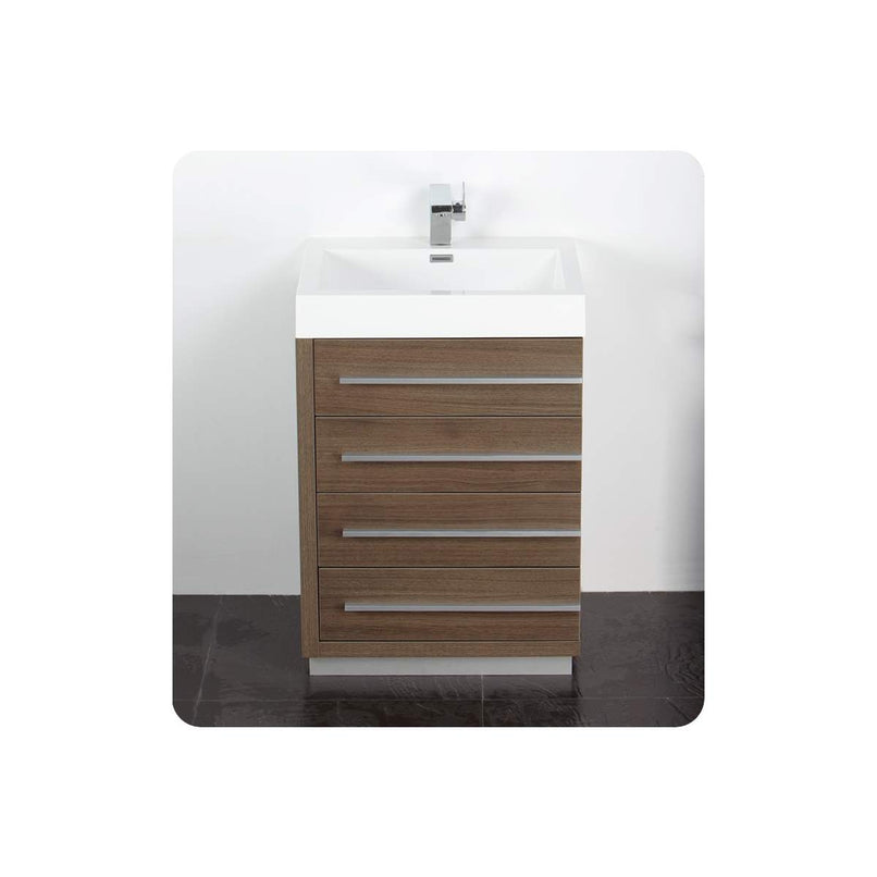 Livello 24" Free Standing Single Basin Vanity Set with Cabinet, Acrylic Vanity Top, and Medicine Cabinet - image 7