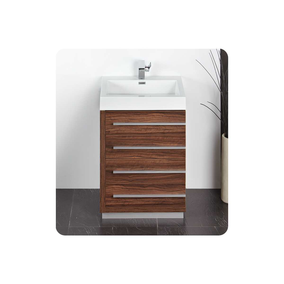 Livello 24" Free Standing Single Basin Vanity Set with Cabinet, Acrylic Vanity Top, and Medicine Cabinet