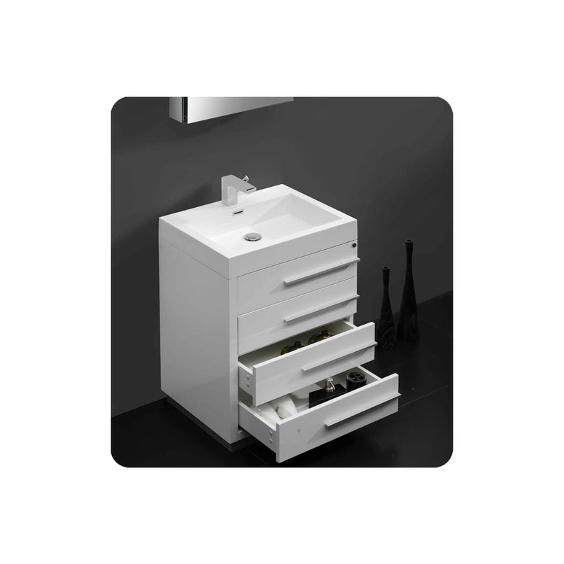 Livello 24" Free Standing Single Basin Vanity Set with Cabinet, Acrylic Vanity Top, and Medicine Cabinet - image 20