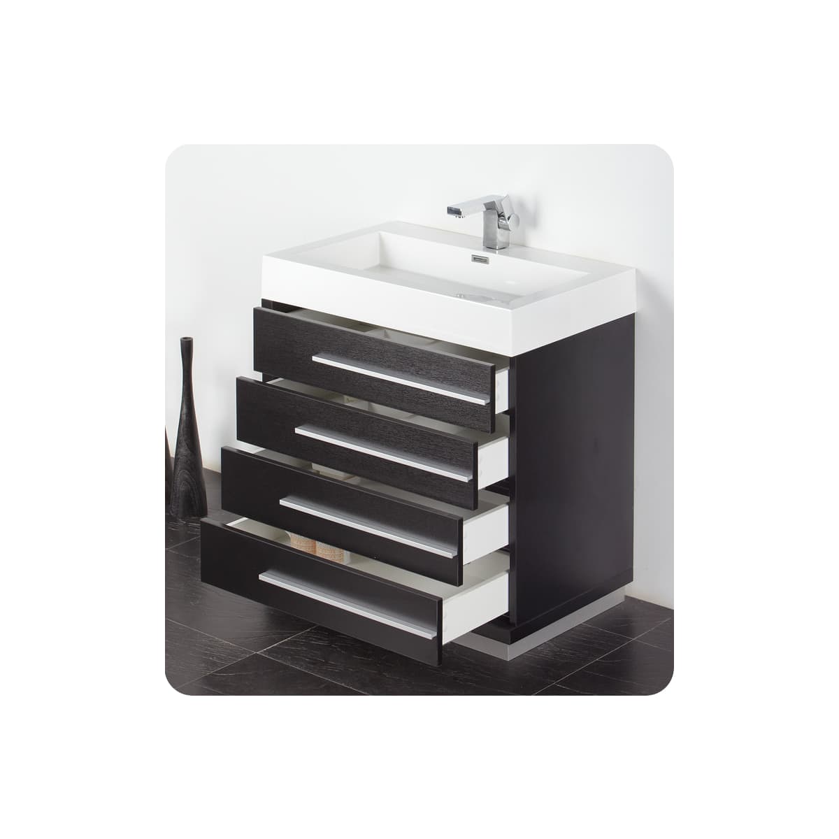 Livello 30" Free Standing Single Basin Vanity Set with Cabinet, Ceramic Vanity Top, and Medicine Cabinet - image 3