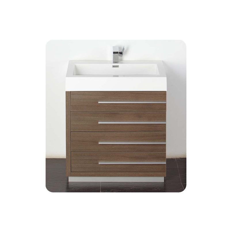 Livello 30" Free Standing Single Basin Vanity Set with Cabinet, Ceramic Vanity Top, and Medicine Cabinet - image 8