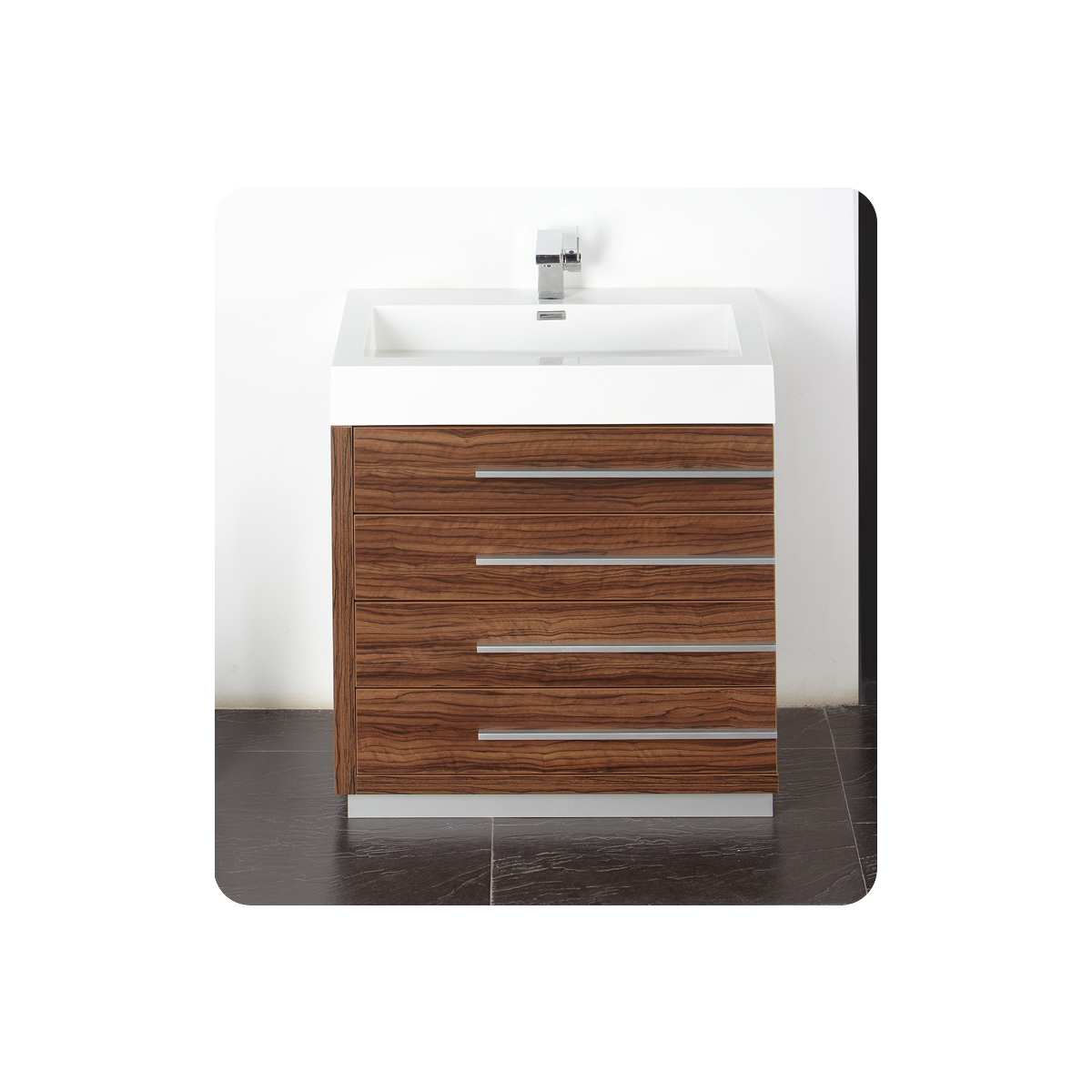 Livello 30" Free Standing Single Basin Vanity Set with Cabinet, Ceramic Vanity Top, and Medicine Cabinet