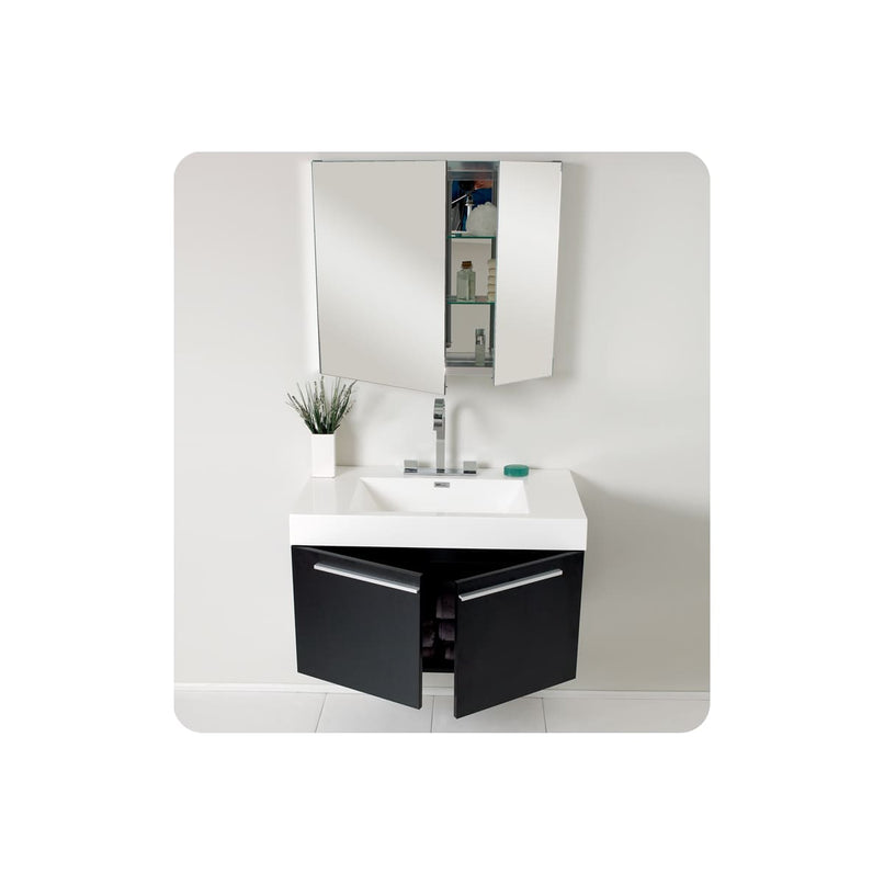 Vista 36" Wall Mounted Single Basin Vanity Set with Cabinet, Acrylic Vanity Top, and Medicine Cabinet - image 4