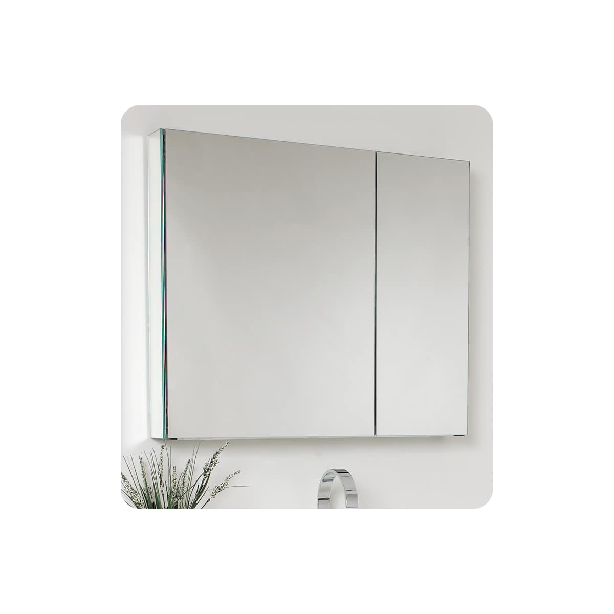 Vista 36" Wall Mounted Single Basin Vanity Set with Cabinet, Acrylic Vanity Top, and Medicine Cabinet