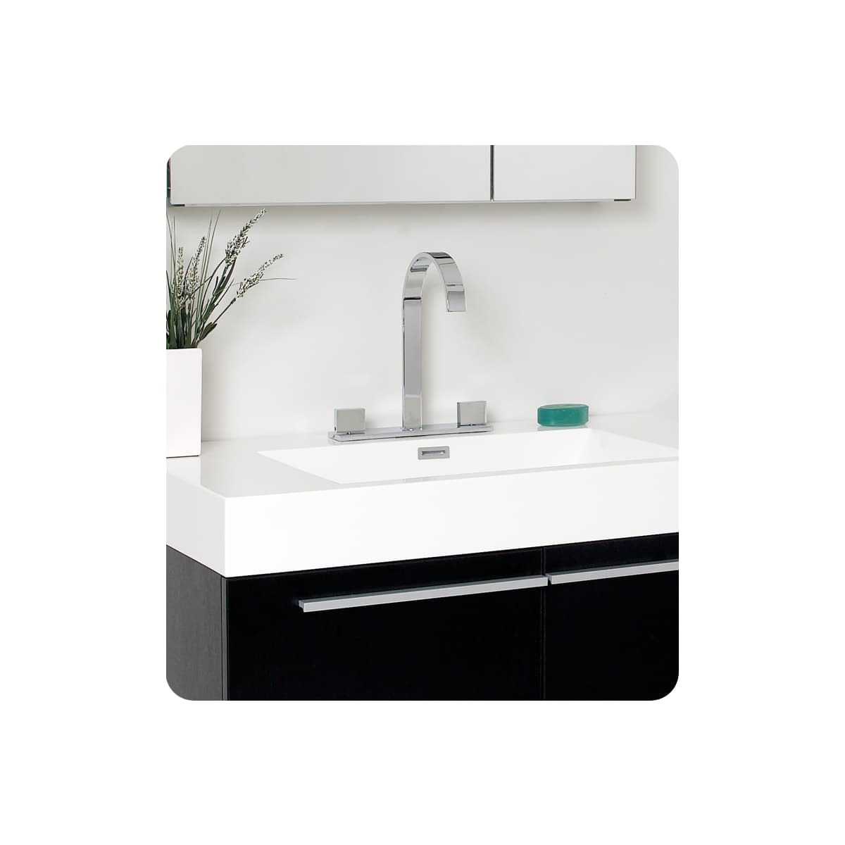 Vista 36" Wall Mounted Single Basin Vanity Set with Cabinet, Acrylic Vanity Top, and Medicine Cabinet
