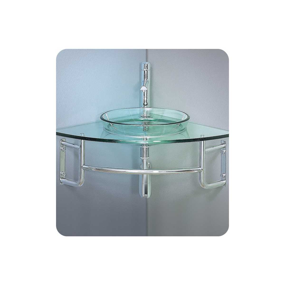 Ordinato 24" Wall Mounted Single Basin Vanity Set with Cabinet and Glass Vanity Top