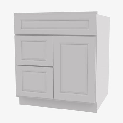 GW-S3021DL-34-1/2 Single Door Cabinets 30 Inch Combo Vanity with Left Drawer | Gramercy White - image 1
