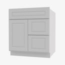 GW-S3621BDR-34-1/2 Double Door 36 Inch Sink Base Combo Vanity with Right Drawer | Gramercy White - image 1