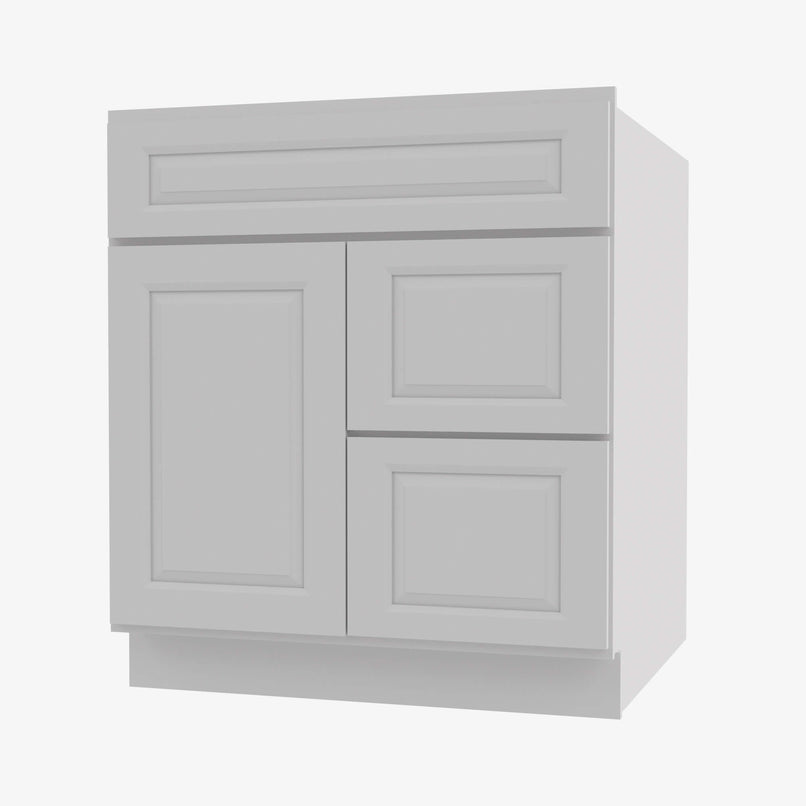 GW-S3621BDR-34-1/2 Double Door 36 Inch Sink Base Combo Vanity with Right Drawer | Gramercy White - image 1