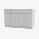 GW-S4821B12D-34-1/2 Double Door 48 Inch Sink Base Combo Vanity with Drawers | Gramercy White - image 1