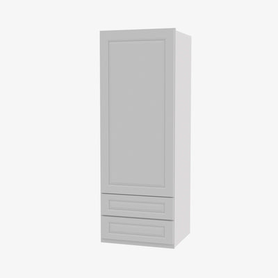 GW-W2D1848 Single Door Cabinets 18 Inch Wall Cabinet With 2 Built-In Drawers | Gramercy White - image 1