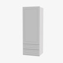 GW-W2D1860 Single Door Cabinets 18 Inch Wall Cabinet With 2 Built-In Drawers | Gramercy White - image 1