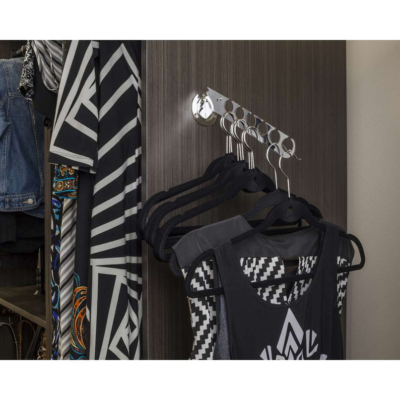 Closet System 11" 6 Hook Laundry Valet Drop Down Hanger Storage for Ties Belts Clothes Pants - image 2