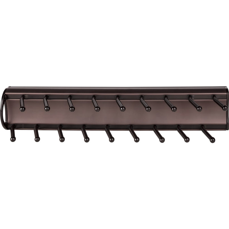 Closet System 14" Sliding Push Open Tie Rack Organizer with 18 Hooks - 100lb Bearing - image 1