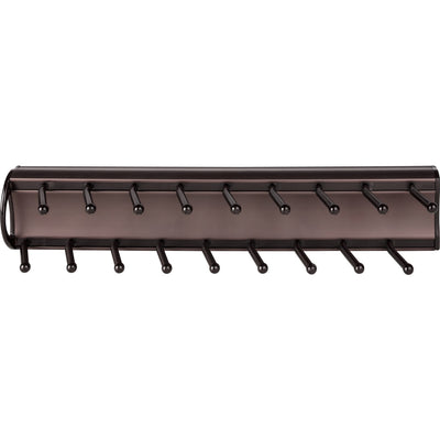 Closet System 14" Sliding Push Open Tie Rack Organizer with 18 Hooks - 100lb Bearing - image 1