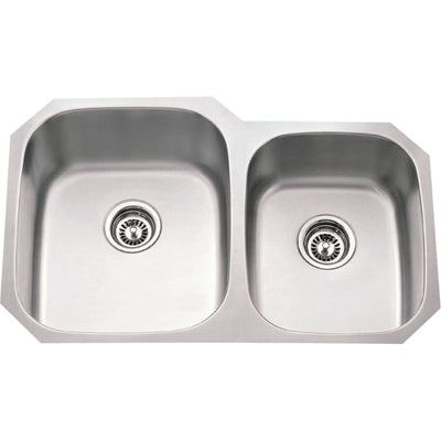 32" Undermount Double Basin Stainless Steel Kitchen Sink - image 1