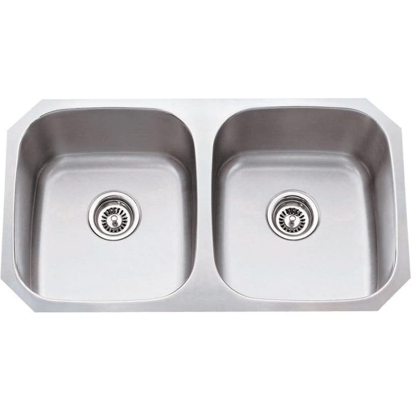 32-1/4" Undermount Double Basin Stainless Steel Kitchen Sink - image 1