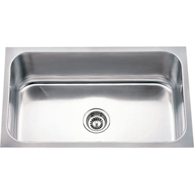 30"X 18" x 9"D Undermount 18 Gauge Stainless Steel Single Bowl Laundry Room Utility Sink with Center Drain - image 1
