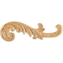 Acanthus Solid Wood Applique Onlay - Right Curved - 3-1/4"H x 10-3/8"W x 1/4"D - image 1