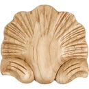 Ocean Sea Shell Solid Wood Applique / Onlay - 2-7/8"H x 3-1/8"W x 1/2"D - image 1