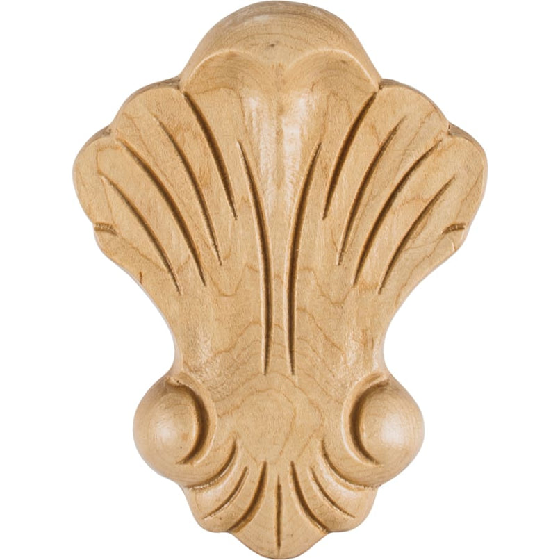 Ocean Beach Seashell Solid Wood Applique Onlay - 4-3/8"H x 3-1/4"W x 5/8"D - image 1