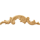 Acanthus Scroll Solid Wood Applique with Left Curve - 3"H x 12-1/4"W x 1/4"D - image 1