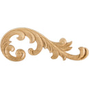 Acanthus Carved Solid Wood Applique Onlay - Right Curved - 4"H x 10-5/8"W x 1/4"D - image 1