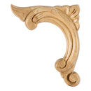 Acanthus Carved Solid Wood Applique Left Facing - 4-1/2"H x 3-3/4"W x 3/8"D - image 1