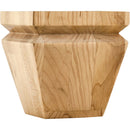 Unfinished Solid Wood Square Tapered Bun Foot with  "V" Groove - 4"H x 4"D - image 1