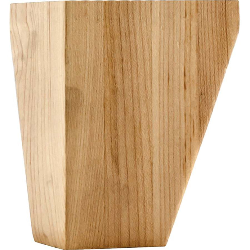 3-1/2" W x 3-1/2" D x 4-1/2" H White Oak Square Shaker Bun Foot - image 1