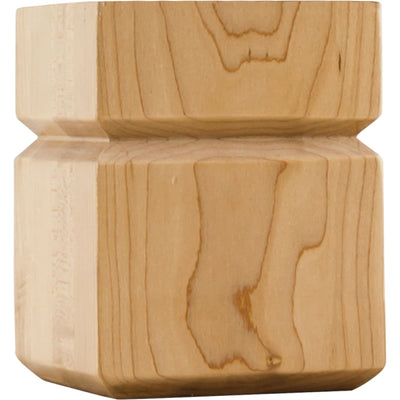 Unfinished Wood Transitional Shaker Style Block Bun Foot - 4-1/2"H x 3-1/2" Square - image 1