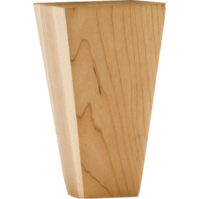2-1/4" W x 2-1/4" D x 4" H White Oak Square Tapered Shaker Bun Foot - image 1