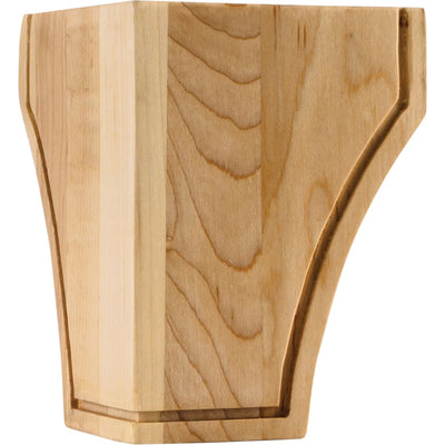 3-1/2" W x 3-1/2" D x 4-1/2" H White Oak Triangular Mission Bun Foot - image 1