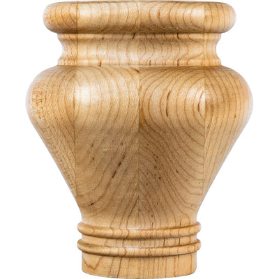 Unfinished Solid Wood Turned Furniture Cabinet Legs Bun Foot - Single 4"H x 3-1/2"D - image 1