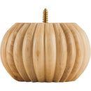 Unfinished Solid Wood Carved Ridge Crown Pumpkin Furniture Cabinet Leg Bun Foot - 3"H x 5"D - image 1