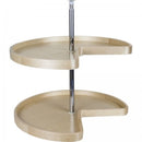 32 Inch Kidney Shaped Birch Wood Lazy Susan Two Shelf Set - image 1