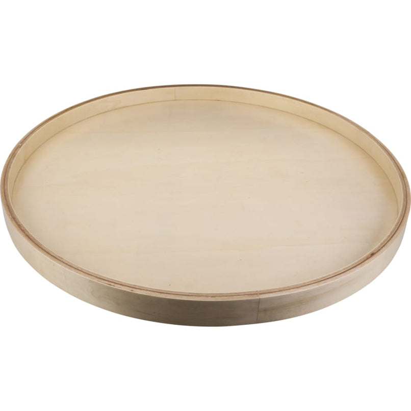 Wood 24" Round Banded Rim Single Tier Swivel Lazy Susan - image 1
