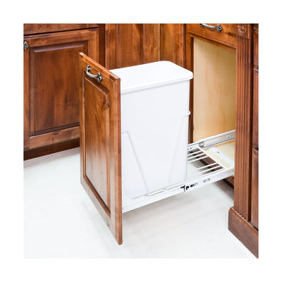 Single 35 or 50 Quart Bottom Mount 10-1/4" Wide Wire Pull Out Trash Can Kit with Full Extension Slides - Trash Bin Not Included - For 12" Wide Cabinet Openings - image 1