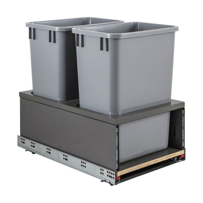 CAN-MDB Series Bottom Mount Double Bin Trash Can Pull Out with Soft-Close Slides - 35 Quart Capacity - image 1