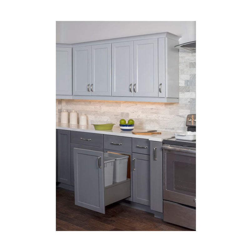 CAN-MDB Series Bottom Mount Double Bin Trash Can Pull Out with Soft-Close Slides - 35 Quart Capacity - image 2