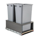 CAN-MDB Series Bottom Mount Double Bin Trash Can Pull Out with Soft-Close Slides - 50 Quart Capacity - image 1